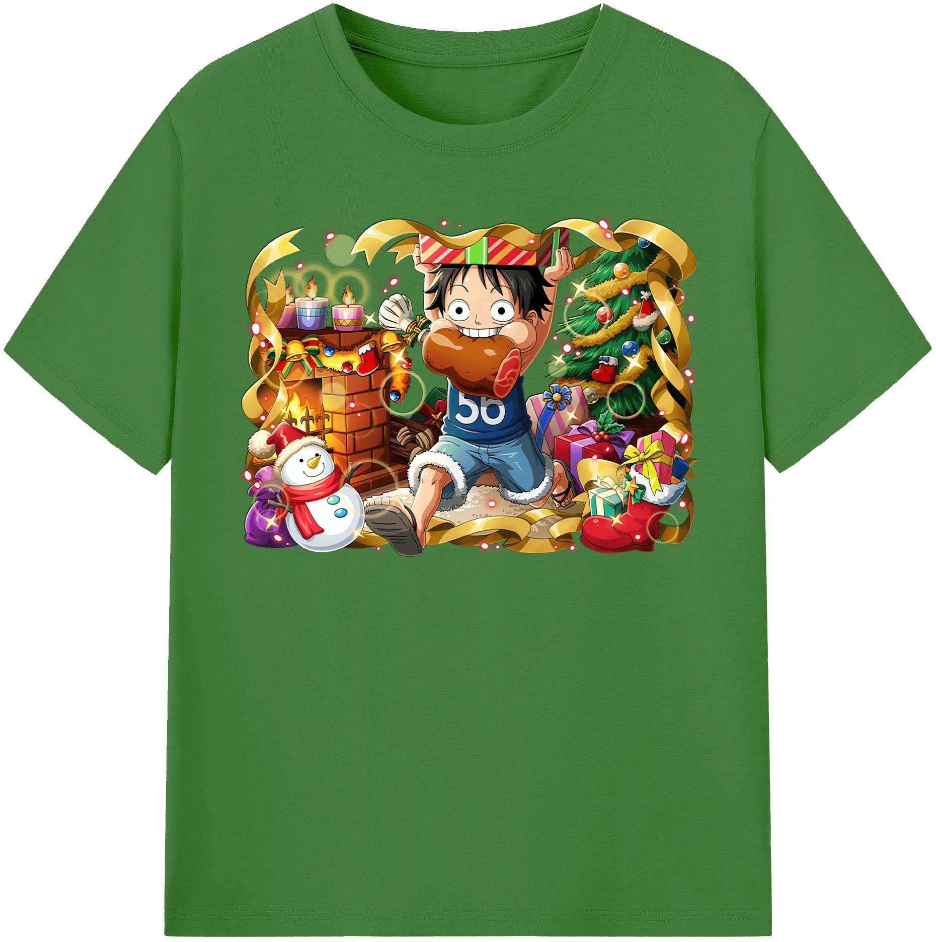 ワンピース モンキー・D・ルフィ ONE PIECE Monkey D. Luffy レディースカジュアルプリントTシャツ（綿100％）